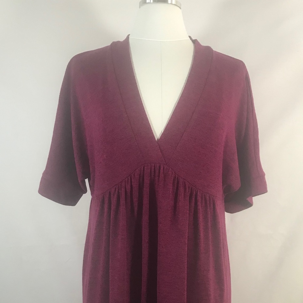 Burgundy Knit Kimono Dress